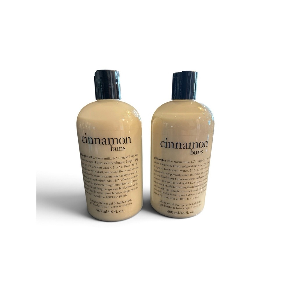 2- Philosophy Cinnamon Buns Hydrating Shower Gel & Bubble Bath 16oz